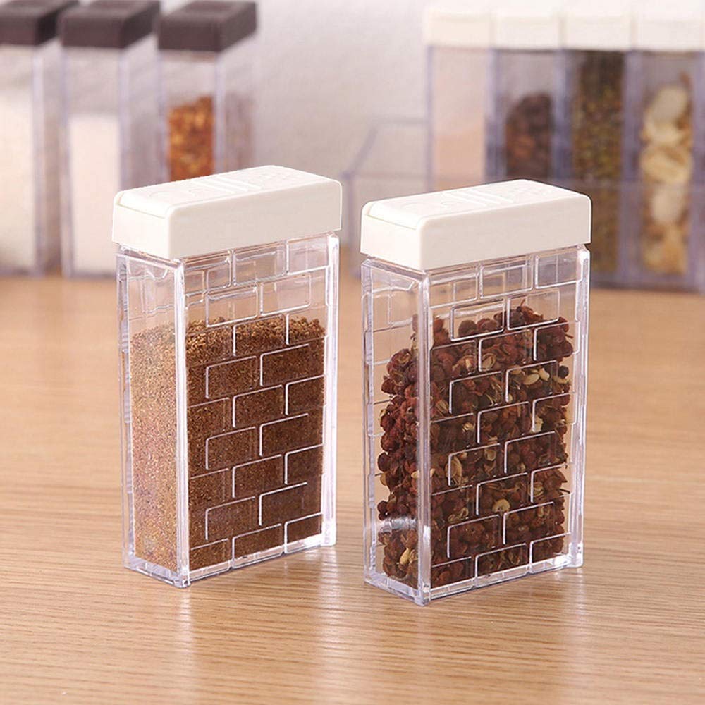 Gewürzgläser mit Etikett 6 Teile / satz Gewürzglas Gewürzflaschen Küche Aufbewahrungsboxen Gewürzaufbewahrungsflasche Gläser Pfeffer Kreuzkümmel Pulver Gewürzwerkzeuge ( Color : A )
