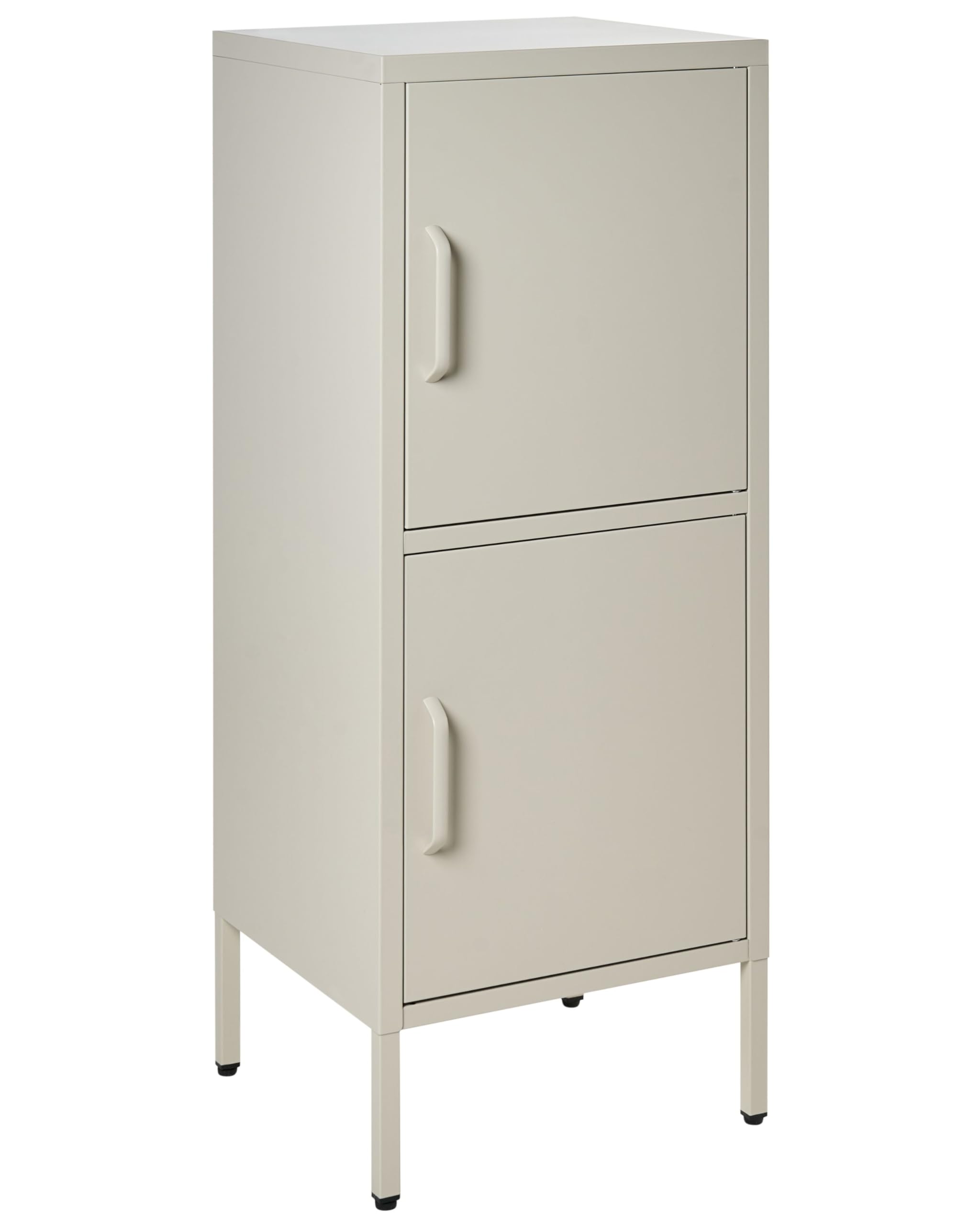 Aktenschrank mit 2 Türen 4 Ablagefächern Stahl Hellbeige Industrie Stil Huron