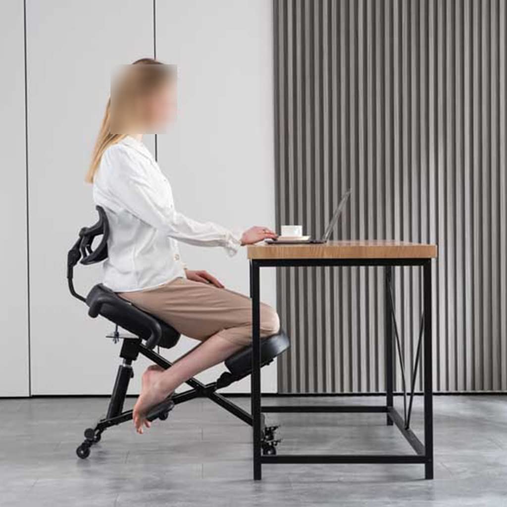 Ergonomiczne krzesło klęczące z siatki regulowana wysokość i kąt z oparciem kółka funkcja nachylenia biurko komputerowe krzesło zadaniowe