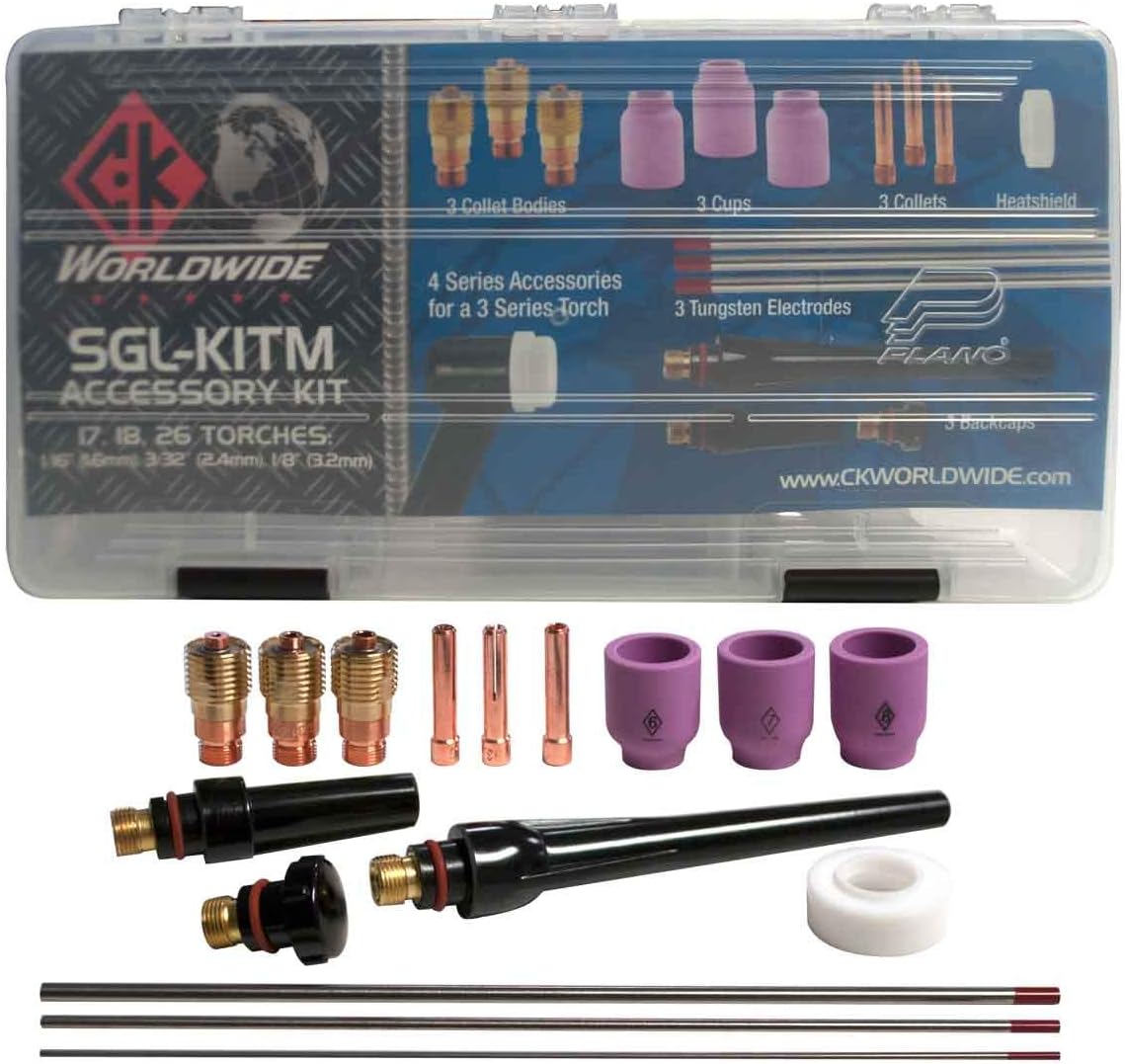 CK SGL-KITM TIG Accessory Kit, Stubby Gas Lens, 4GL, 1/16, 3/32, 1/8