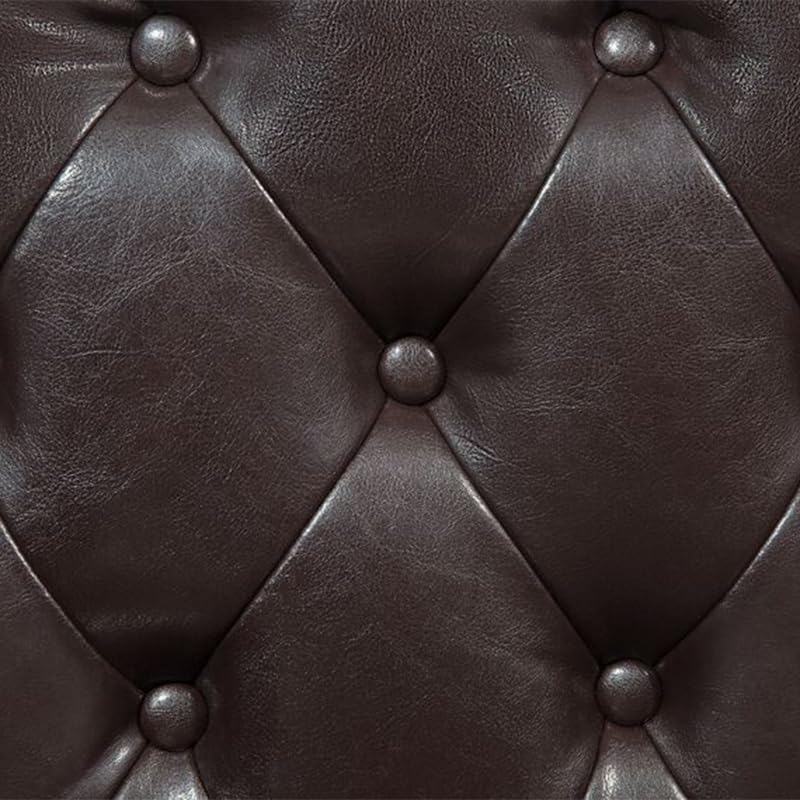 Image of Velvet Modern Chesterfield Chaise Lounge Couch 166 X 63 X 76 for Your Loving Space (Coffee Brown Leather, Standard)