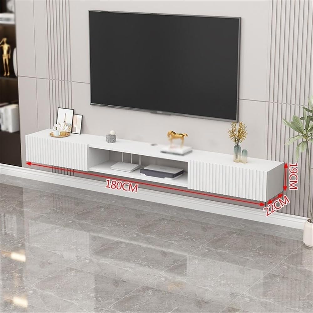 Soporte TV Pared Consola Multimedia de TV con Centro Entretenimiento Pared, estantes flotantes Puerta, Mueble Flotante Mueble de TV con estantes
