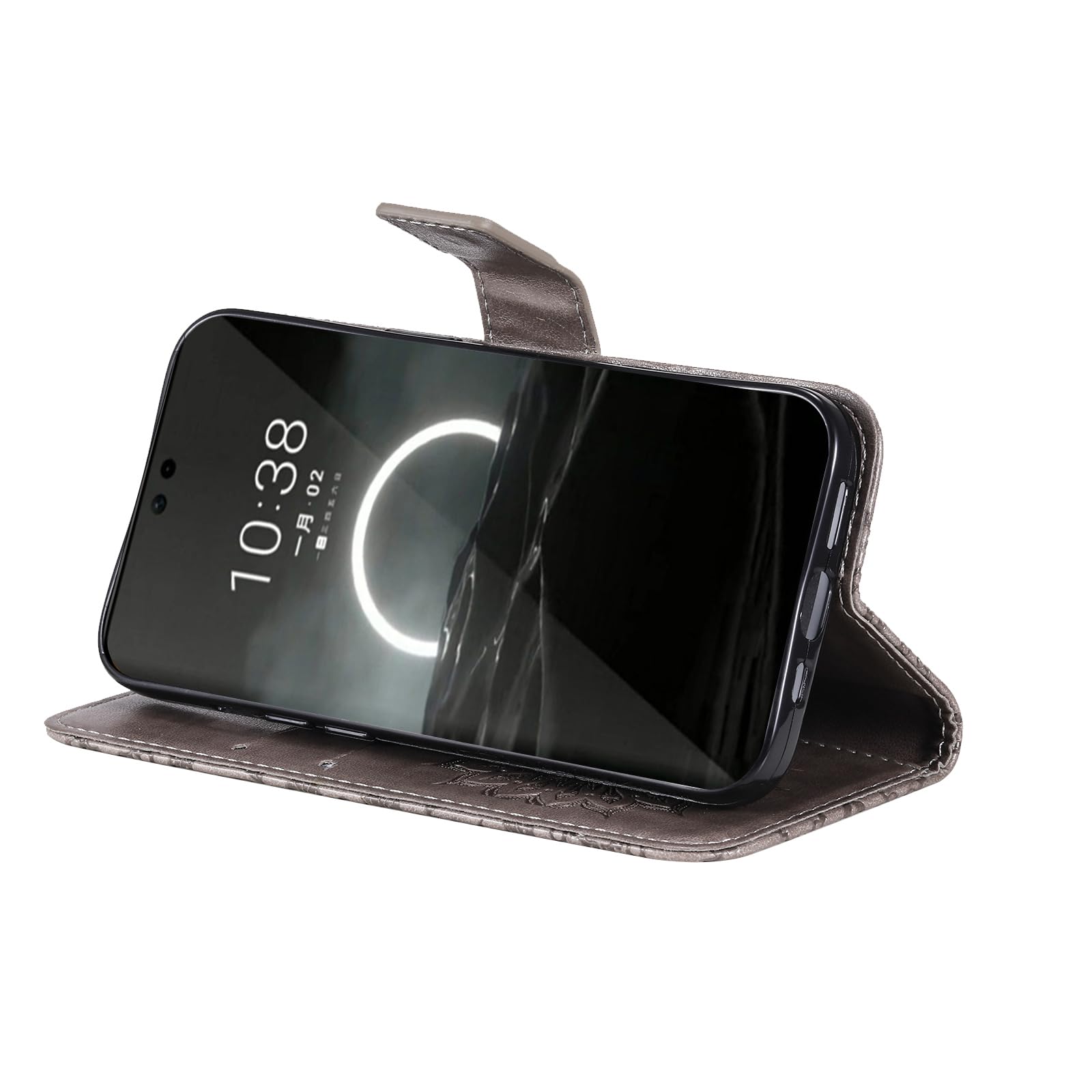 Custodia Portafoglio Con Cerniera Per Huawei Pura 70 – Fiore Marrone, 7 Slot E Cinturino Da Polso