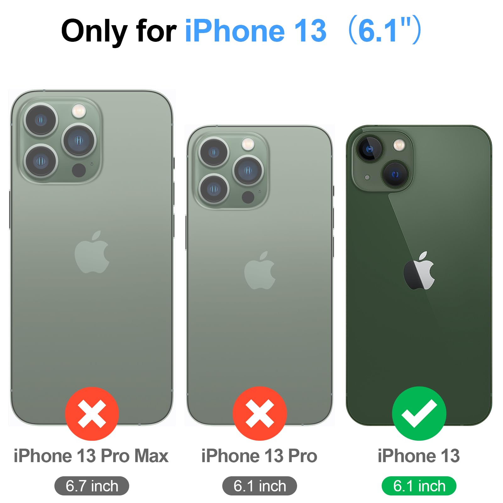 SkyEagle for Compatible Magsafe Magnetic 2 in 1 Detachable iPhone 13 Wallet Case with Card Holder Women Men,PU Leather RFID Blocking Flip Kickstand Credit Slots,for Apple 13,Black