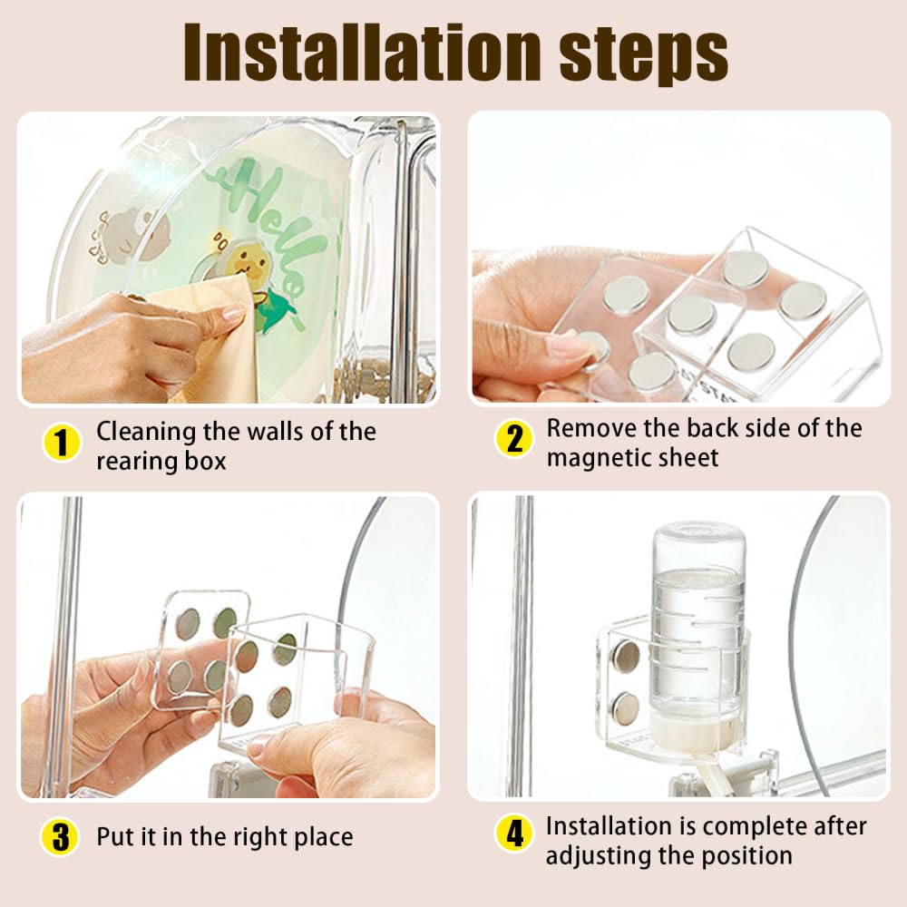 Porte-Bouteille D'Eau Magnétique Pour Hamster - Support Nourriture Anti-Fuite, Facile à Installer Pour Cage (5,6 Cm)