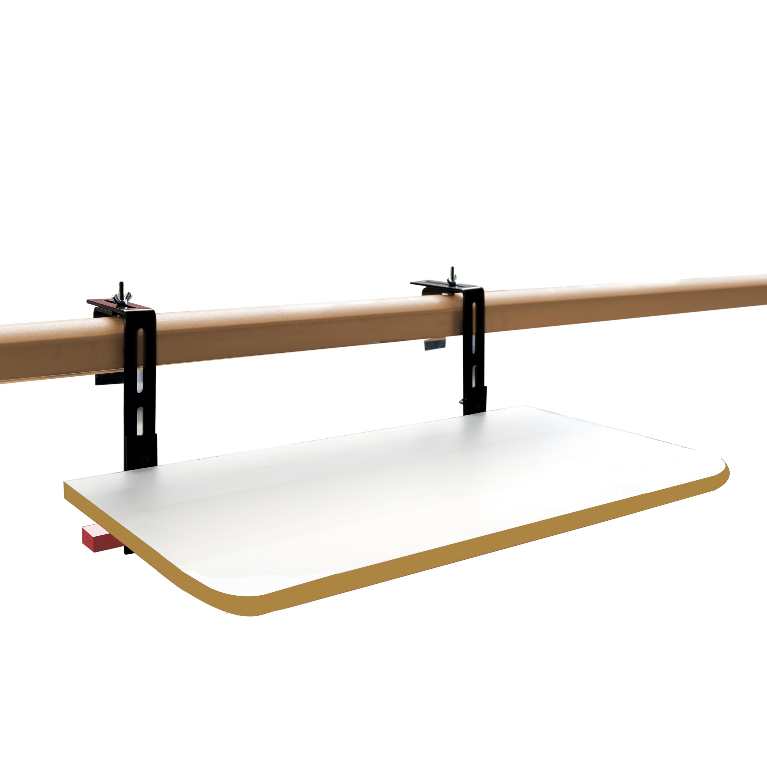 SHREERANG Adjustable Balcony Railing Table Waterproof Hanging Table for Balcony Railing Adjustable Clamps Fits On Any Balcony Wih 3 Step Adjustable Hight Levels (22 X 12, Milky White)-image-25