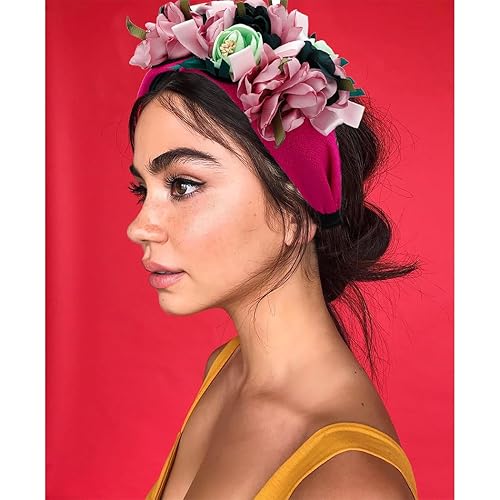Miniatura 9 de Diademas bohemias de flores blancas con diamantes de imitación, bandas anchas antideslizantes hechas a mano para el cabello de mujer, fiestas,