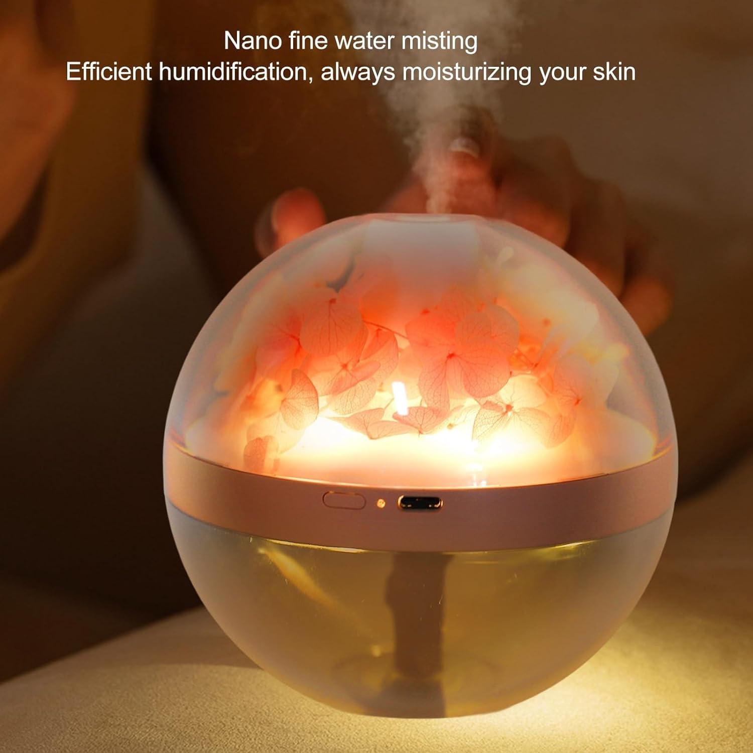 per Uso Domestico Mini diffusore di Oli Essenziali a LED con umidificatore di aromi Fiore eterno Rosa Umidificatore Mini diffusore di Oli Essenziali a LED, 270 ml