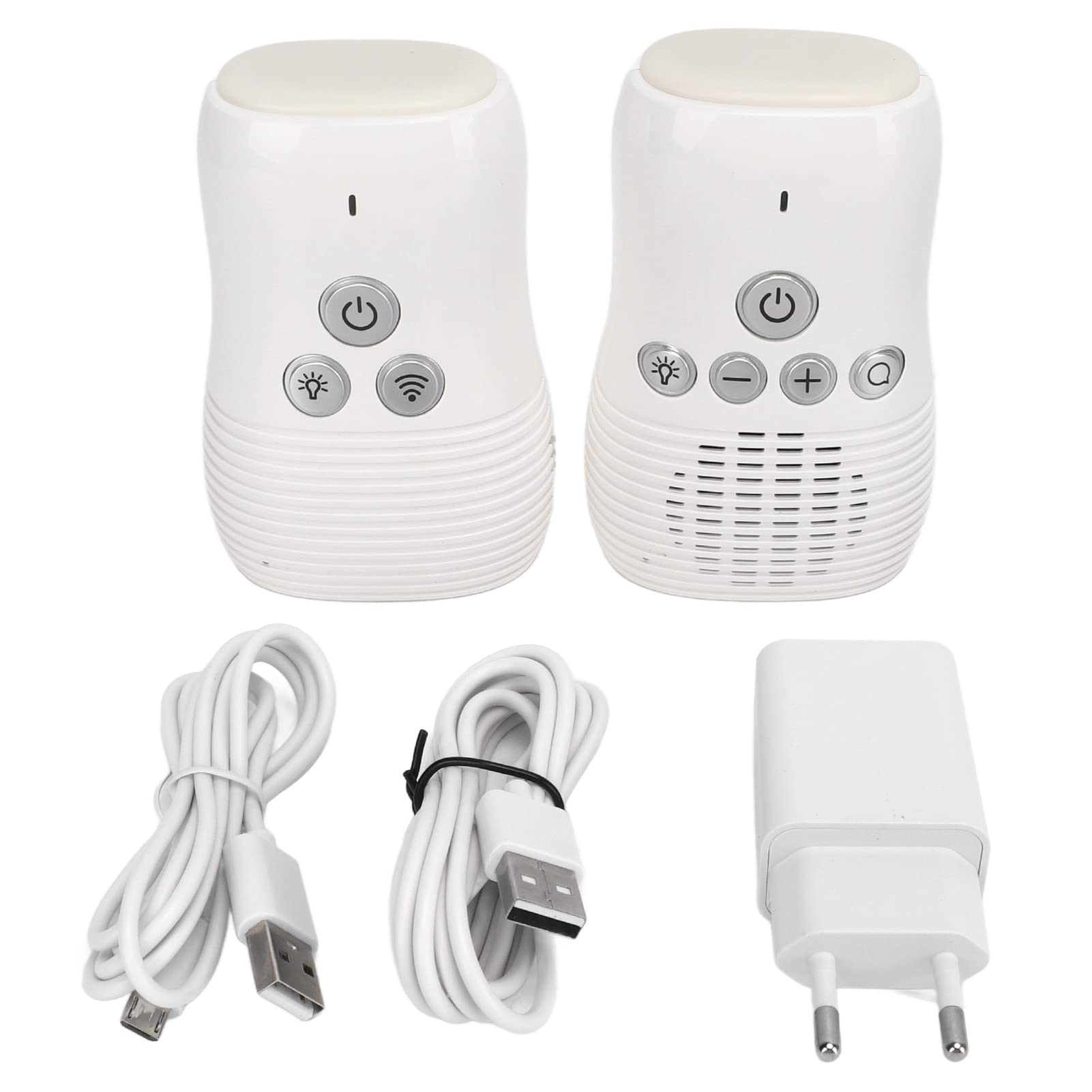 Bezprzewodowa Elektroniczna Niania Audio 2,4 GHz, Bezprzewodowa Niania Dwukierunkowa Domofon, Niania Elektroniczna z Lampką Nocną 100‑240 V(EU Plug)