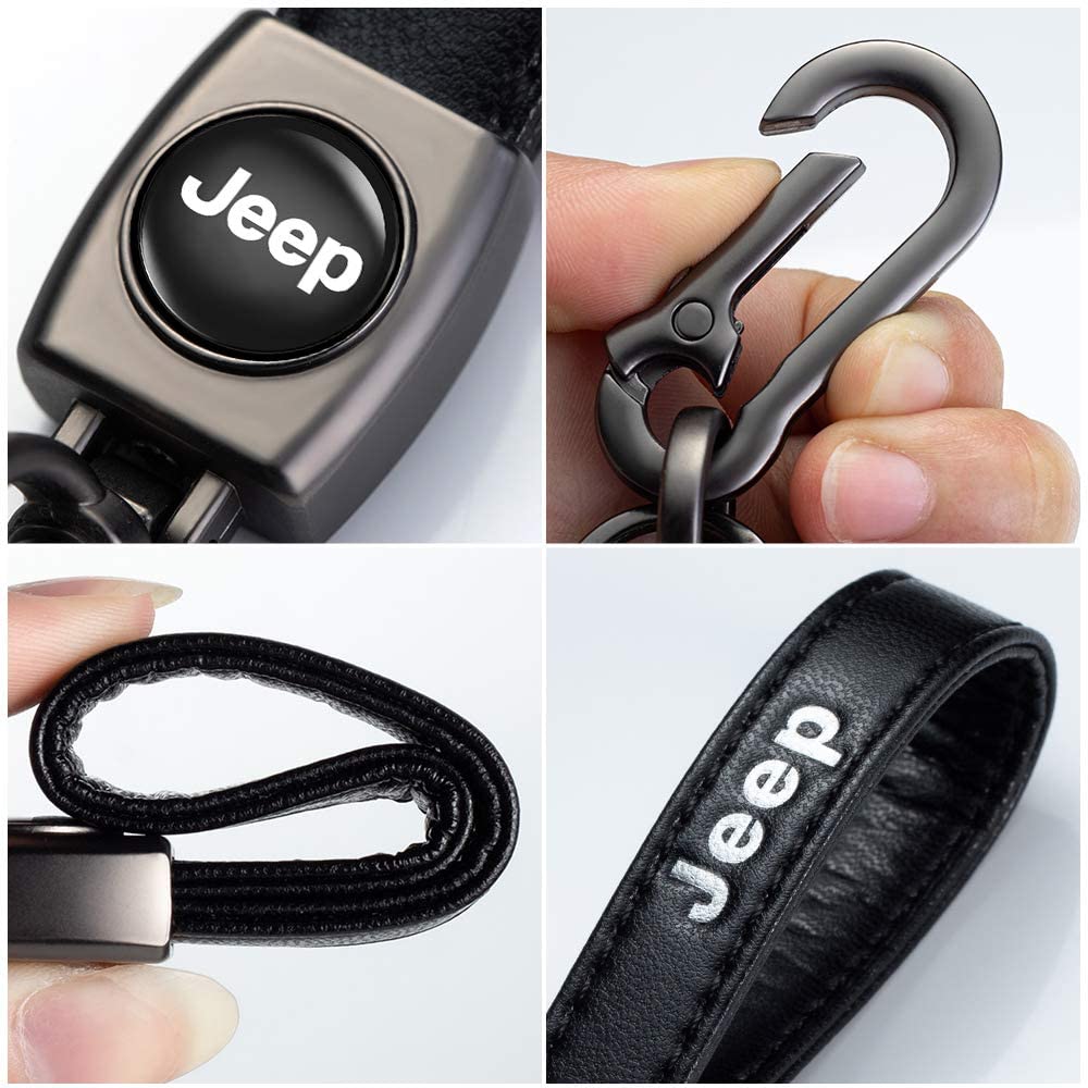 NonoB Leather Car Keychain, Metal Car Key Ring for 1 - 2