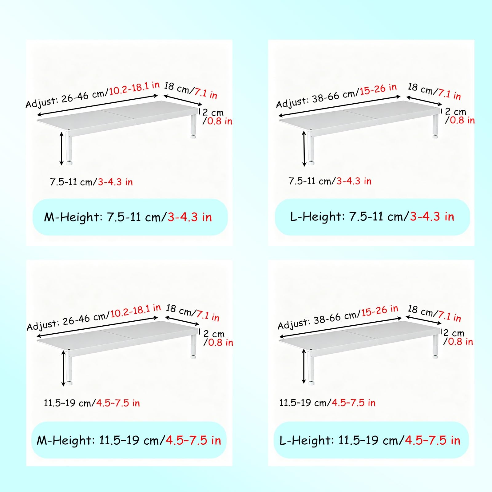 fensterbrett verlängerung Höhenverstellbare Fensterbankverlängerung, Abnehmbar aus Kohlenstoffstahl für Pflanzen, Vielseitig mit Halterungen(M,Height:11.5–19cm/4.5–7.5in)