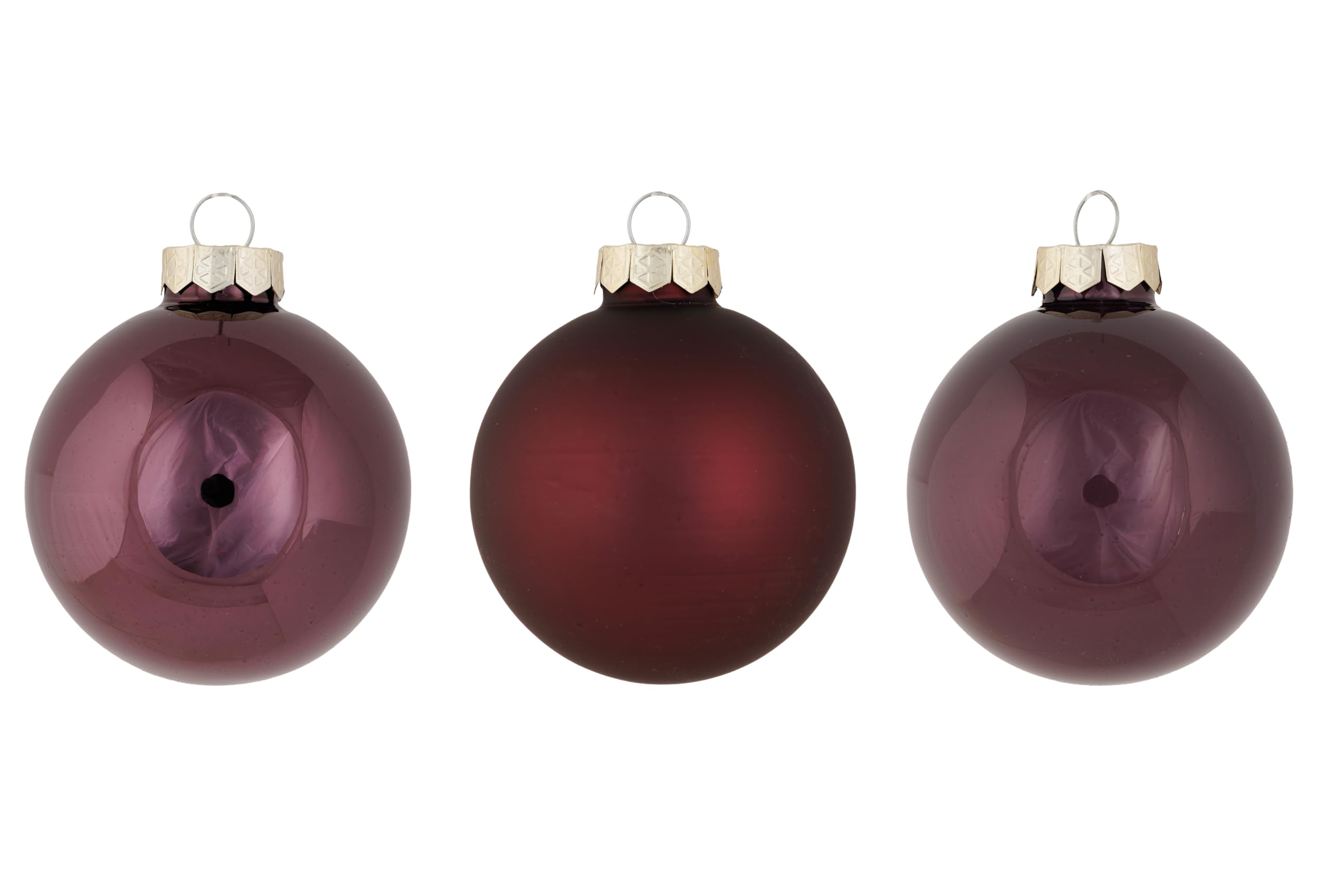 Cosy Home 24er Set Weihnachtskugeln Glas Lila Matt Glänzend Ø 6cm