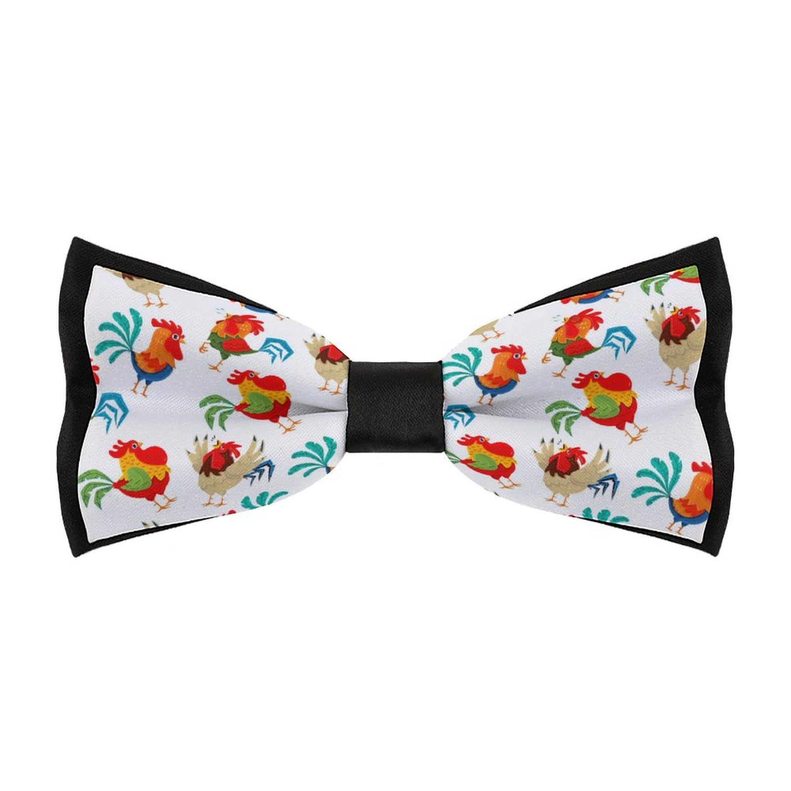 JYYAU Rooster Pattern Bow Tie Adjustable Necktie For Men Business Fashion Pre-tied Tie Neckwear Novelty Accessory For Weddings Party Festival