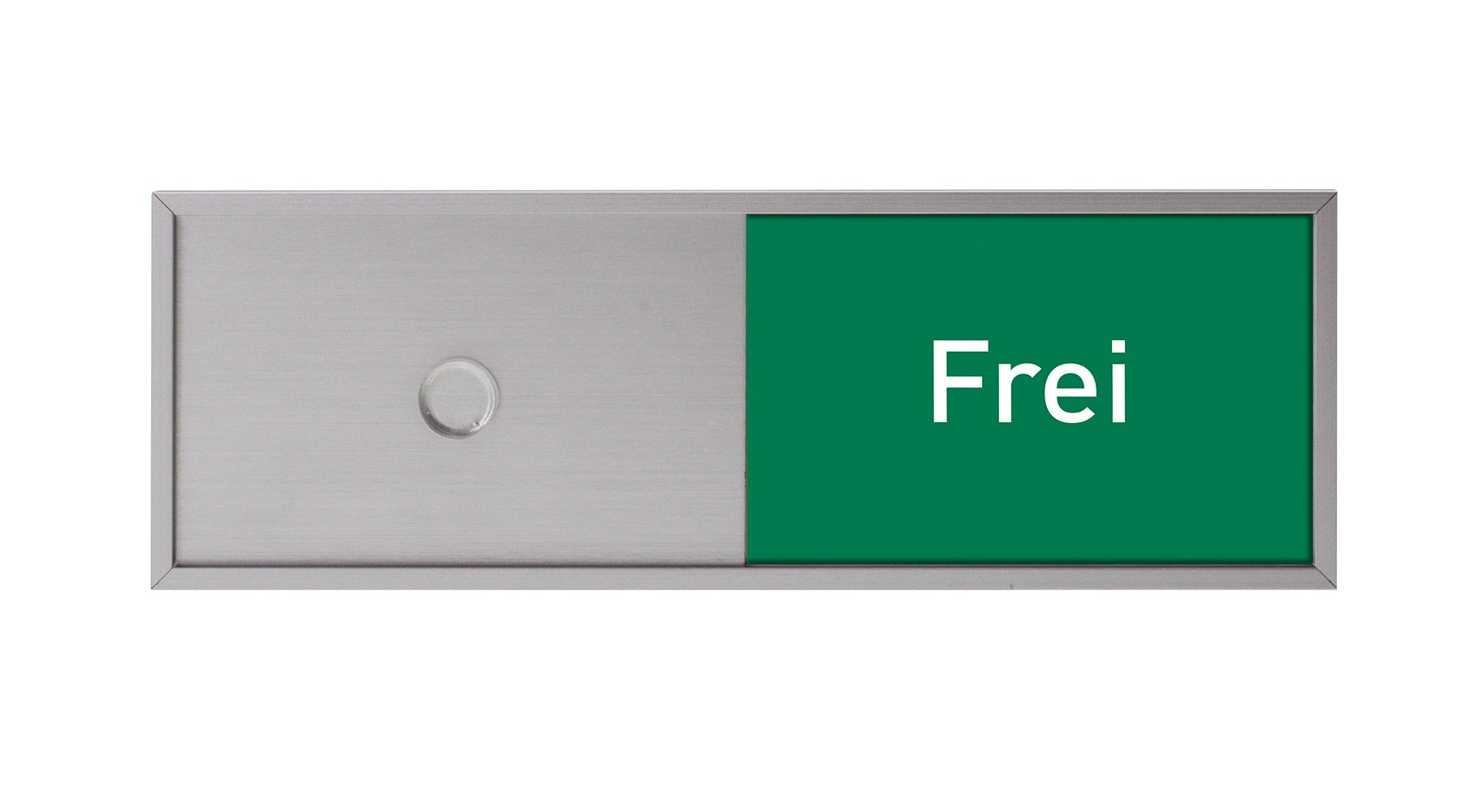 Madrid Silver Line Frei-/Belegt Anzeige mehrsprachig 50x150mm Set | Büro Frei- Besetzt | für Türschild Büroschild