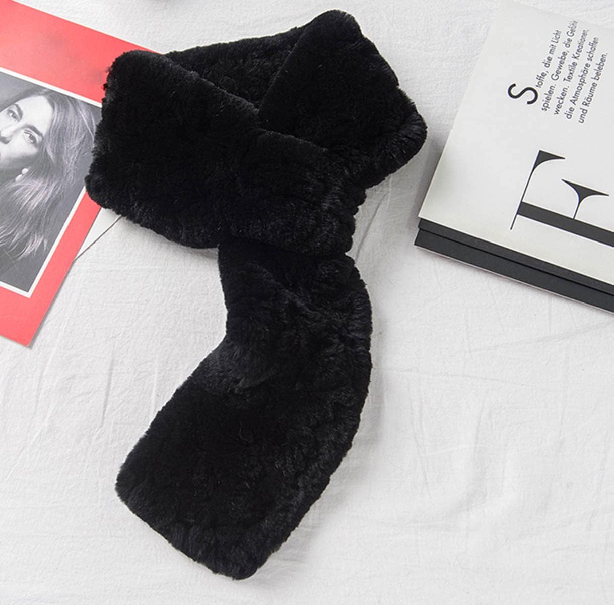 Men Winter Scarves Real Rex Hair Scarf Cold Weather Neck Warmer Warm Outdoor Design