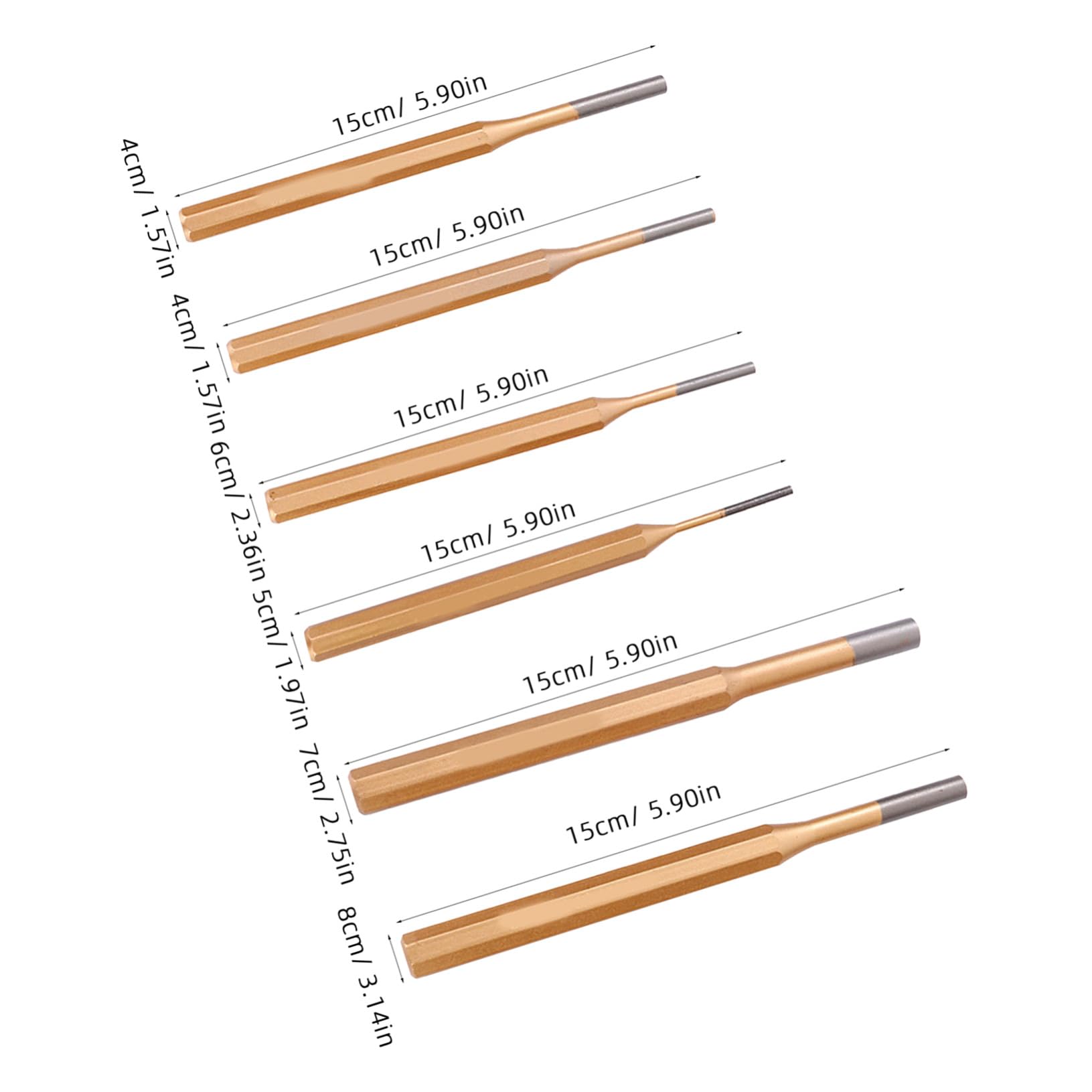 Cabilock 3 Ensembles Ensemble De Poinçon D'épingle Punch Coup De Poing Poinçon De Positionnement Outil De Poinçon Kit De Poinçon Coups De Poing Acier À Haute Teneur en Carbone 6 Pièces * 3