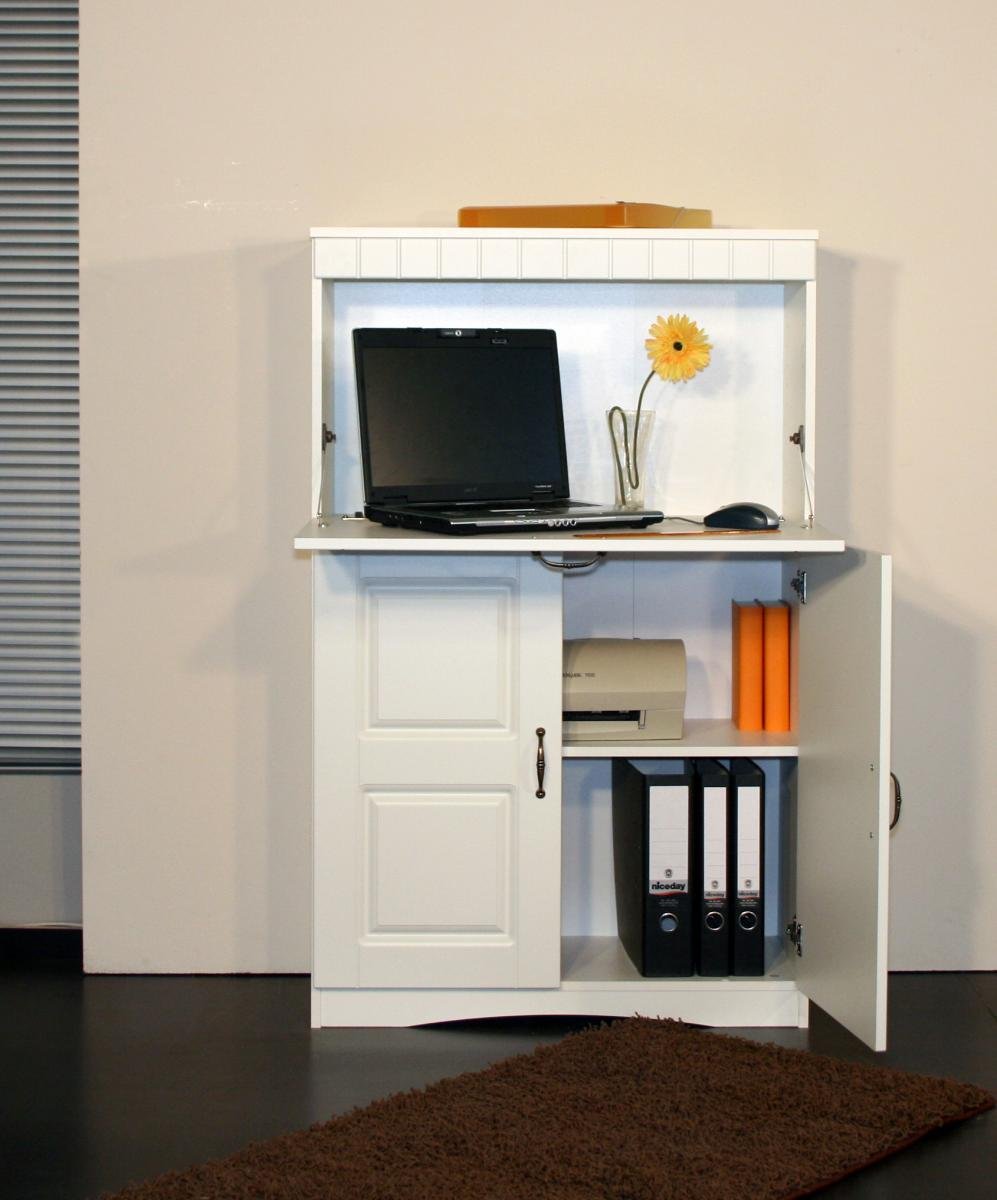 Sekretär oder PC-Schrank im Landhausstil, in weiß 4132-1