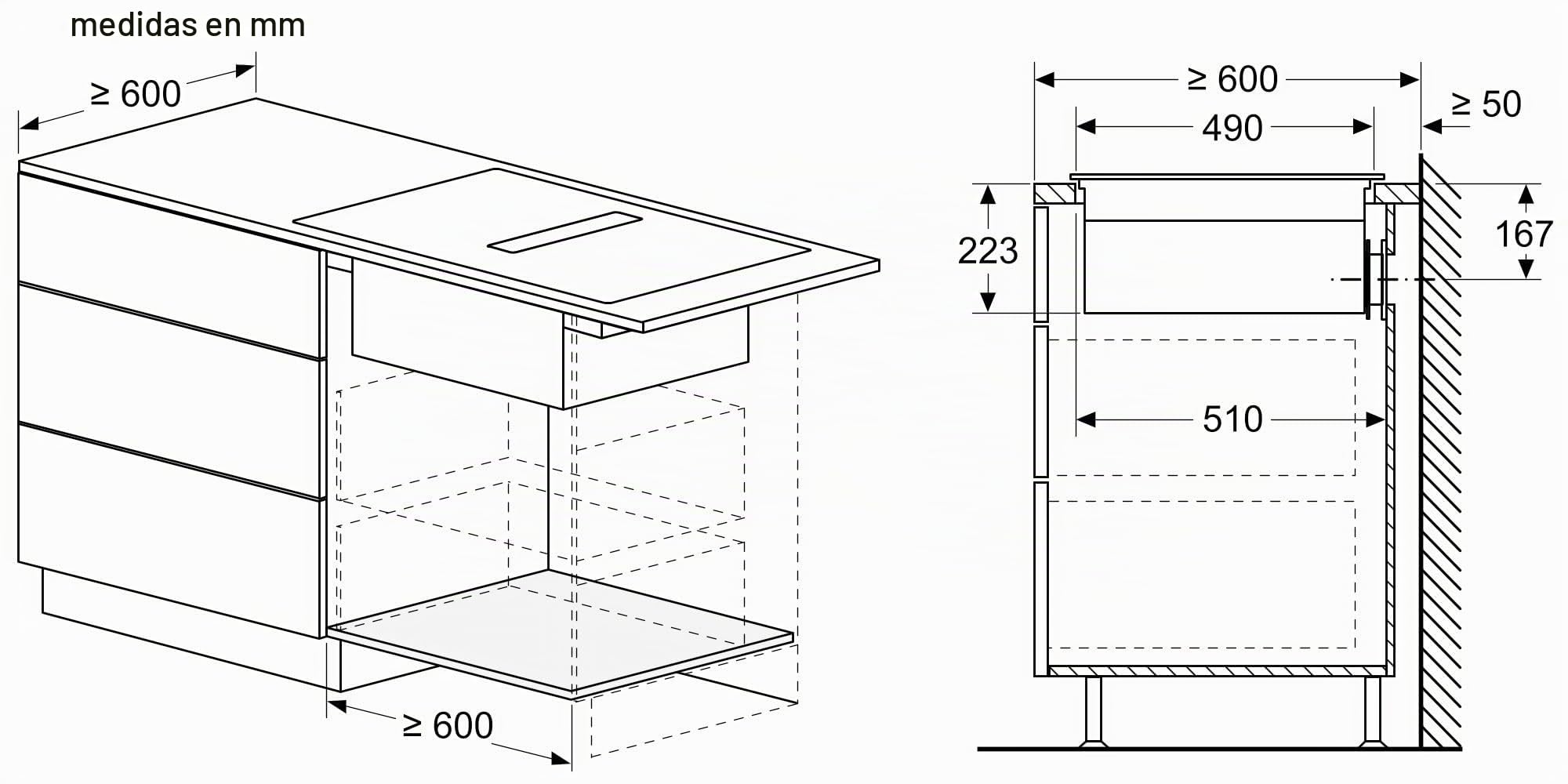 NEFF V58NBS1L0 N 50 - Placa de inducción con extractor integrado de 80 cm, extremadamente silencioso, sin marco, control táctil, inducción Combi, filtro de grasa fácil de limpiar, nivel de potencia