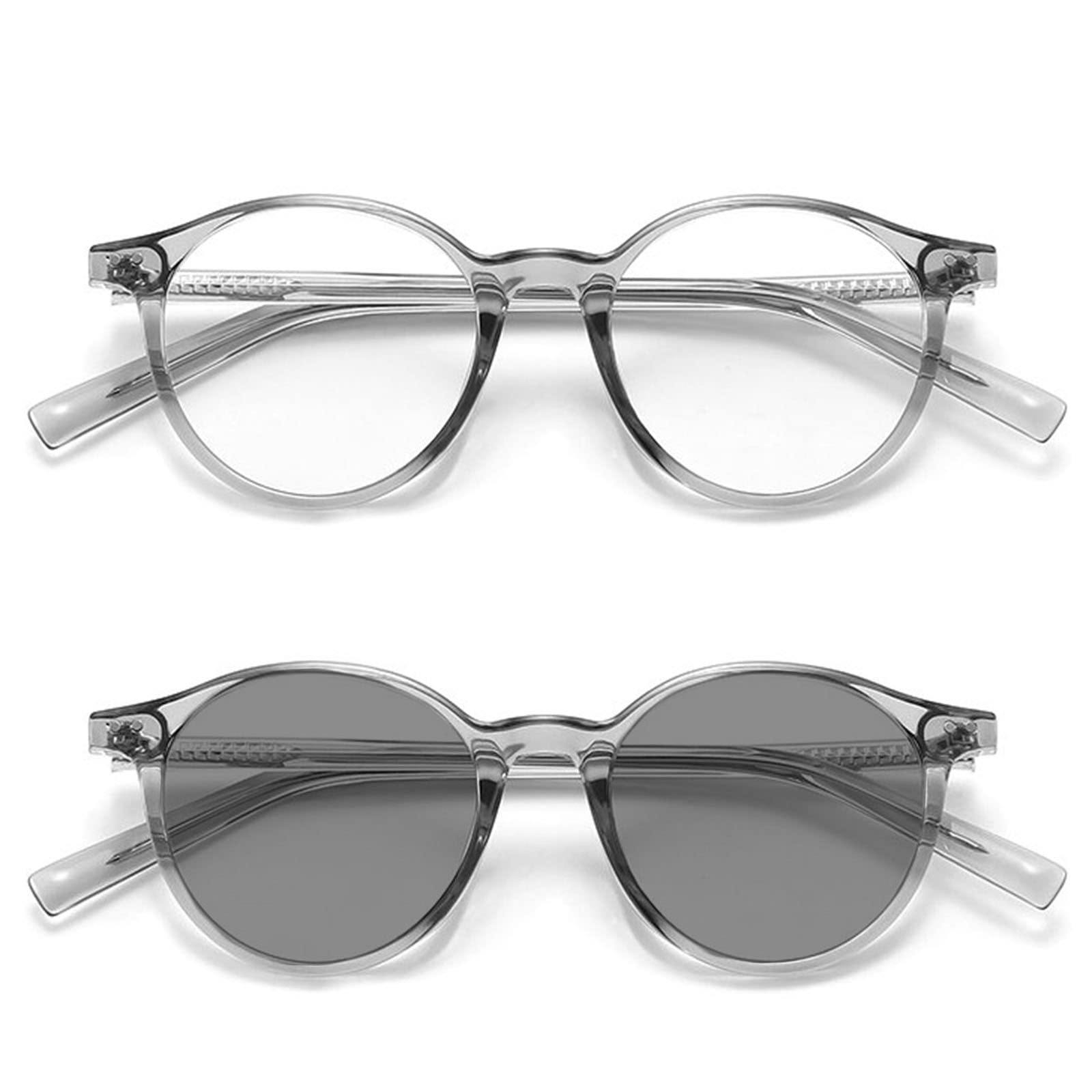 helena TR90 Transition Photochromic round full lens Reading Glasses For Men Women Clear Presbyopic Sunglasses Readers