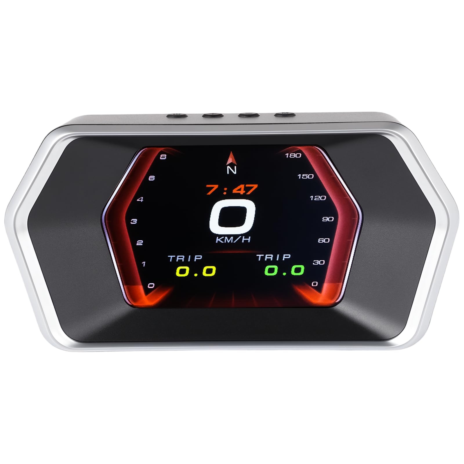 SIXTOP OBD2 GPS Dual System 3 Zoll Auto-HUD-Display - Digitaler Tachometer mit Wassertemperatur-, Spannungs- und Drehzahlmesser - Universelles Head-Up-Display für alle Fahrzeuge