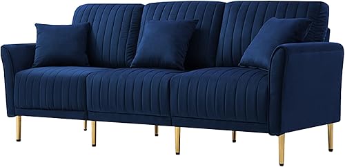 velvet blue sofa bed