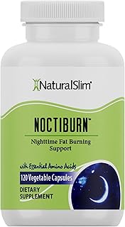 NaturalSlim NoctiBurn Night Fat Burning Support & Metabolism Support Supplements with Essentials Amino Acid - Nighttime Fat Burner - 120 Vegetable Capsules