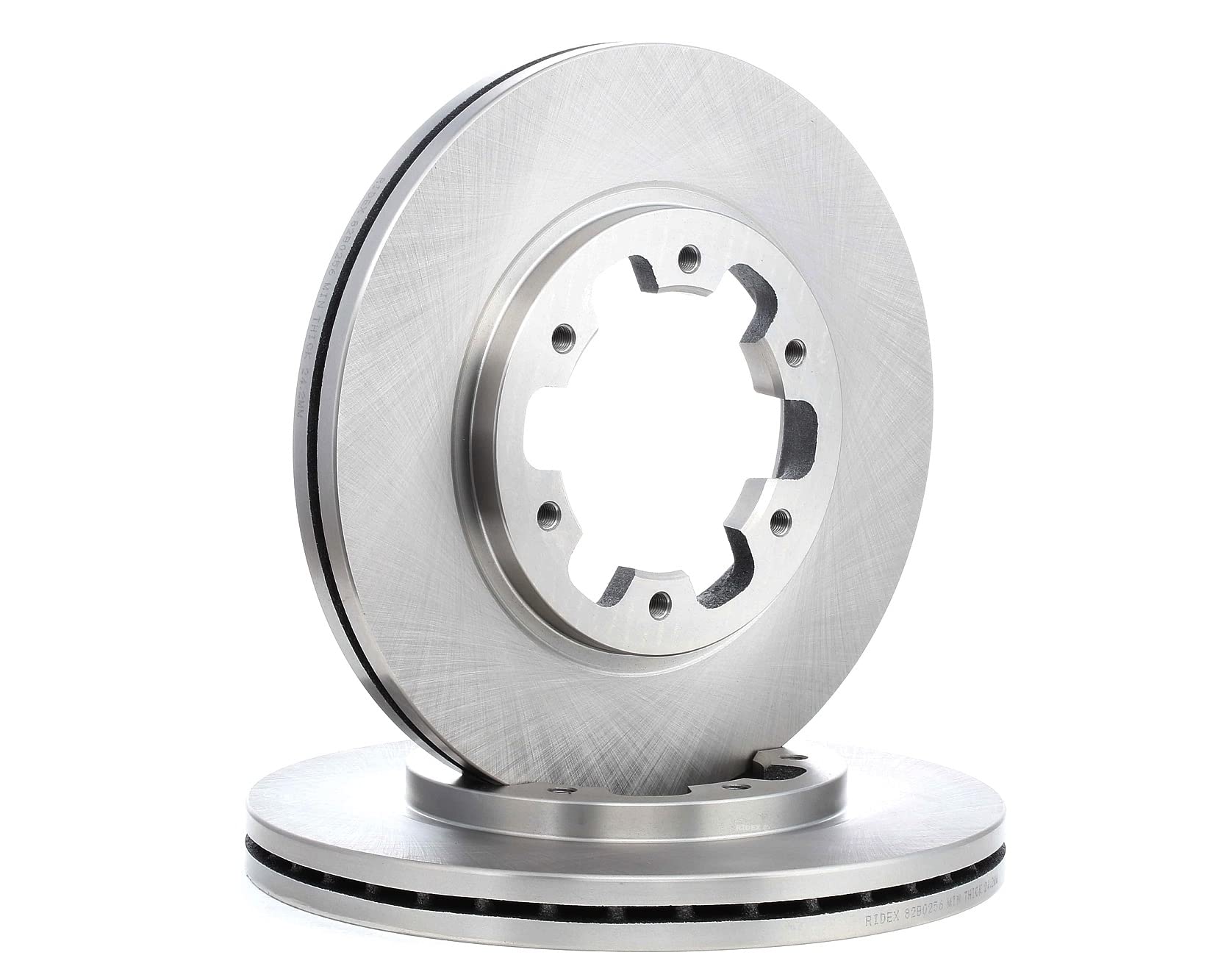 RIDEX 82B0256 2x Disco de freno Delantero sin tornillos Compatible con NISSAN NAVARA D22
