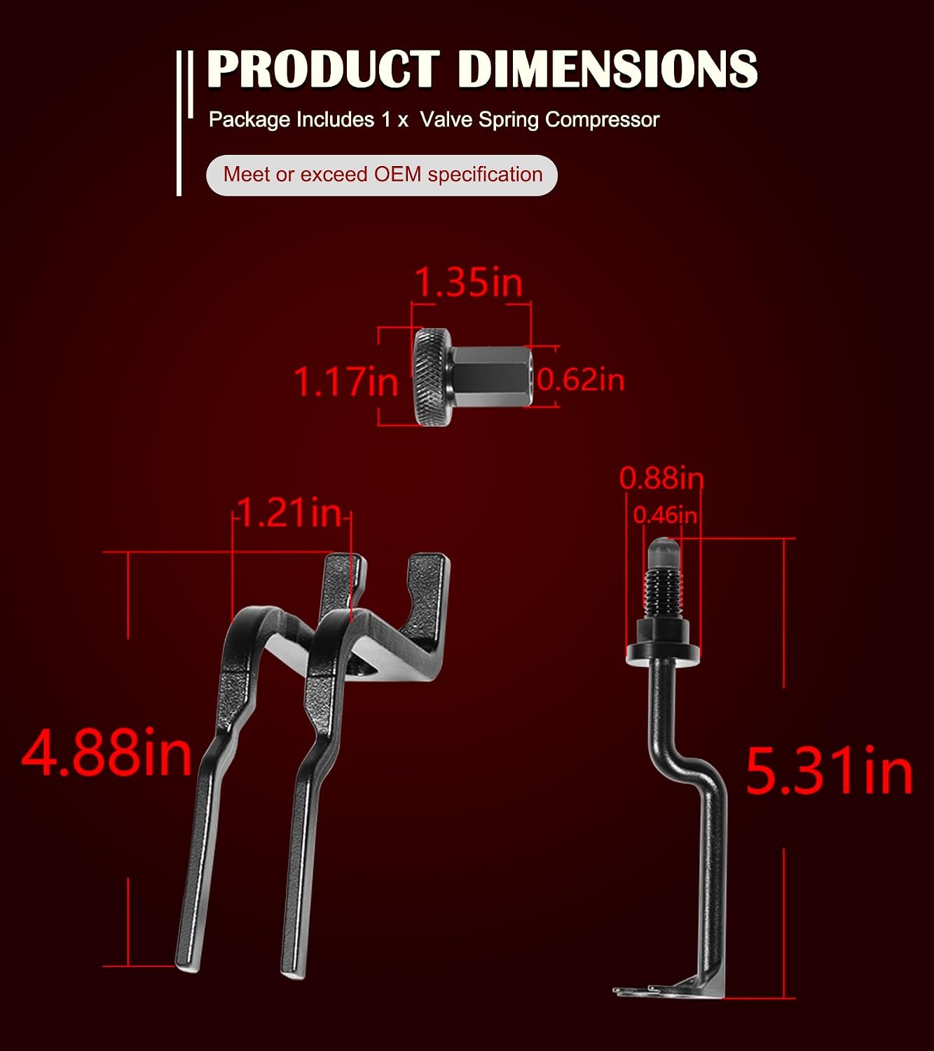 24429 Spring Compressor Tool Perfectly Fits for Ford 3-Valve 4.6L, 5.4L and 6.8L Engines, Valve Spring Compressor Tool for Ford Engine Repair, Rocker Arm Remover, Similar to 303-1039, 6684, 24429