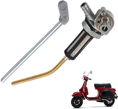 Fuel Valve Petcock Tap Compatible with Piaggio Vespa PX 125 150 200 1977-1983 Fuel Tap Switch Shut Off Valve, Motorcycle Gas Petcock Valve Switch Gas Tank Switch Assembly, 1 PC