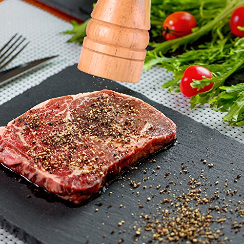 Szuah Salt And Pepper Grinders, Oak Wooden Salt And Pepper Mills Shakers With Cleaning Brush & Wood Stand, Ceramic Rotor With Strong Adjustable Coarseness[Set Of 2] #TOP1