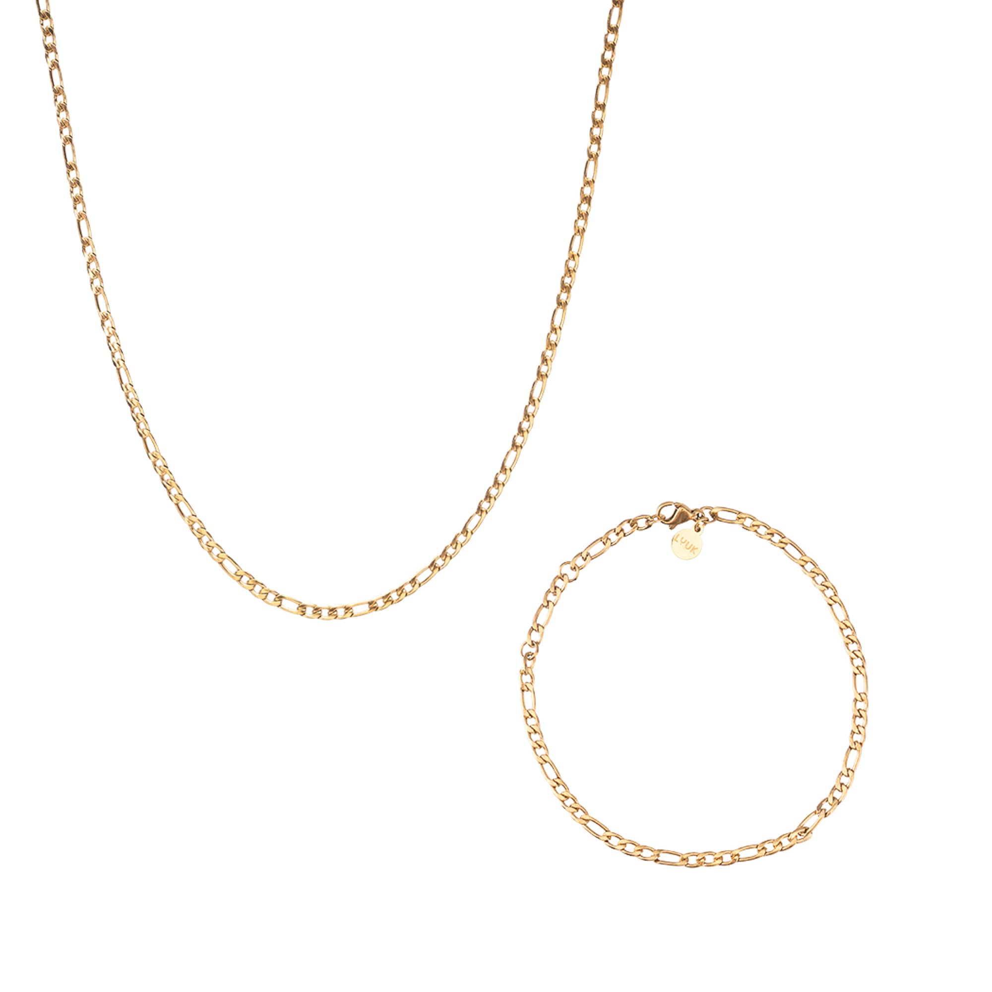 LUUK LIFESTYLE Collane, bracciali e set di gioielli in acciaio inossidabile, design moderno, gioielli per lei, accessori moda per donna e ragazza, stile chic ed elegante, colori oro, argento e rosa
