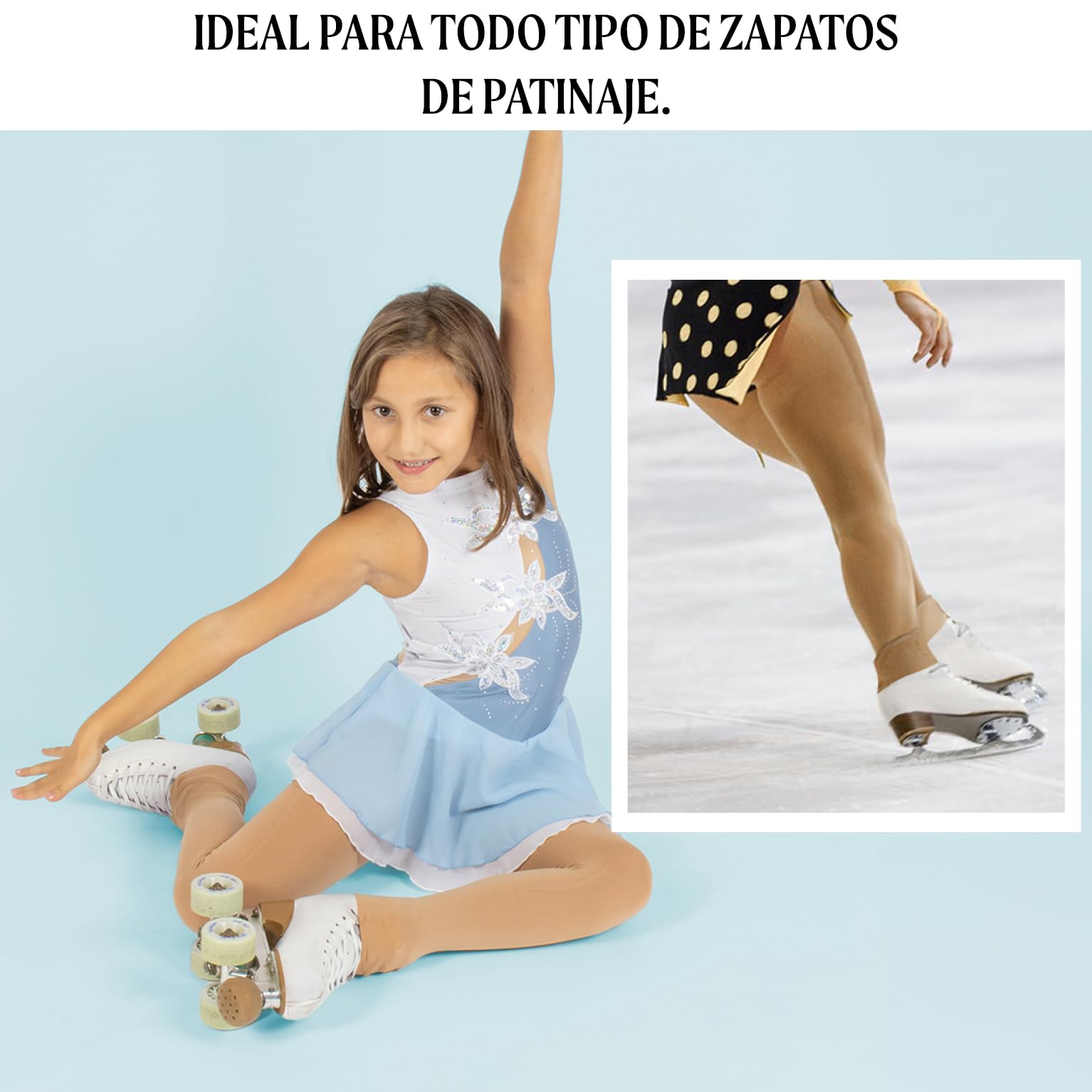CALZITALY Mallas de patinaje artístico para niña, sin pie, mallas opacas para patinaje sobre hielo, 80 DEN, fabricadas en Italia