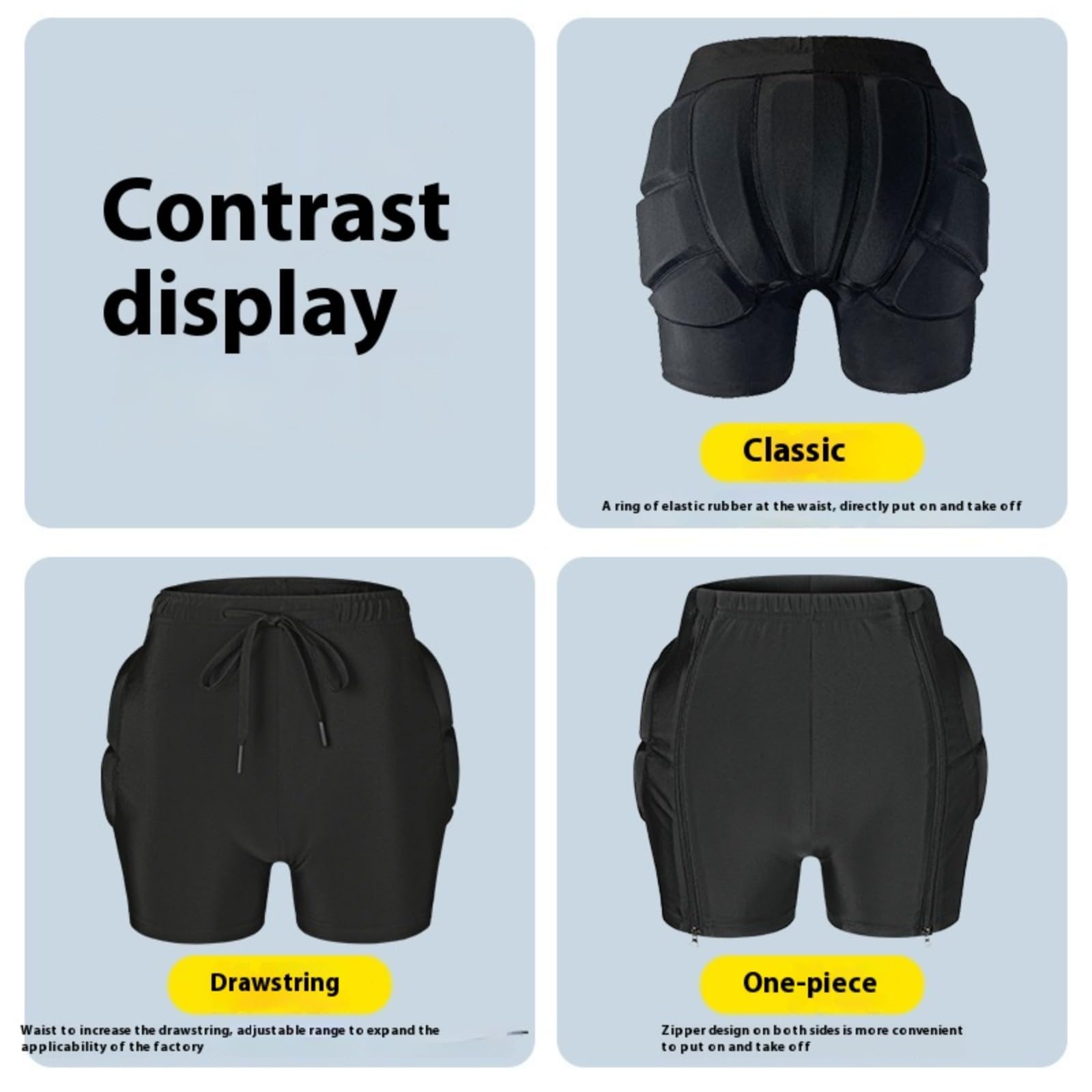 Pantalones Protectores, Almohadillas para niños para Patines de Ruedas, protección 3D, Pantalones Cortos Acolchados para Patinaje y esquí, protección de Cadera EVA, Almohadillas Protectoras