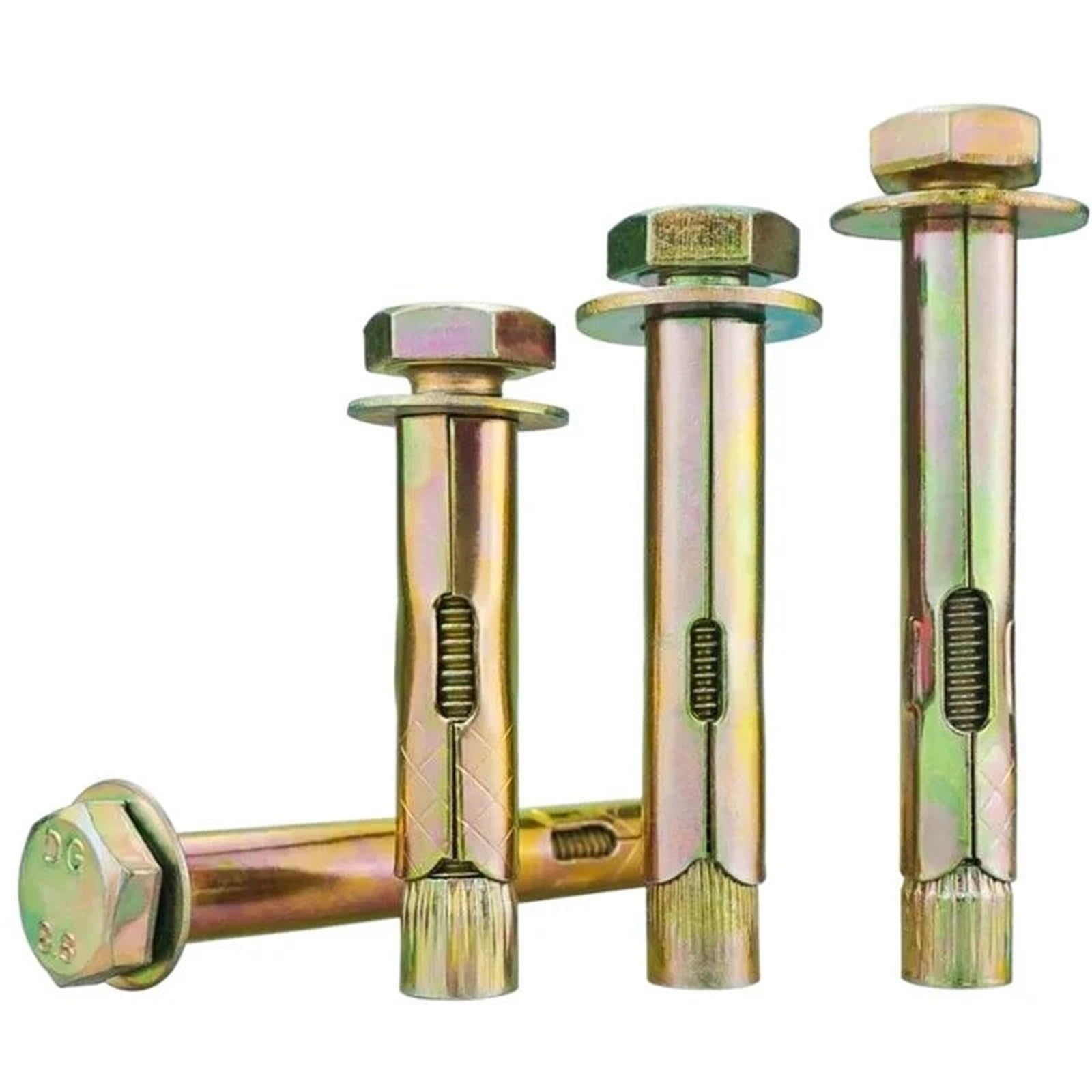 Pernos De Expansión M6 M8 M10 M12 M16 Pernos de expansión hexagonales exteriores acero al carbono galvanizados Manga anclaje hormigón(M8x180mm 5pcs)