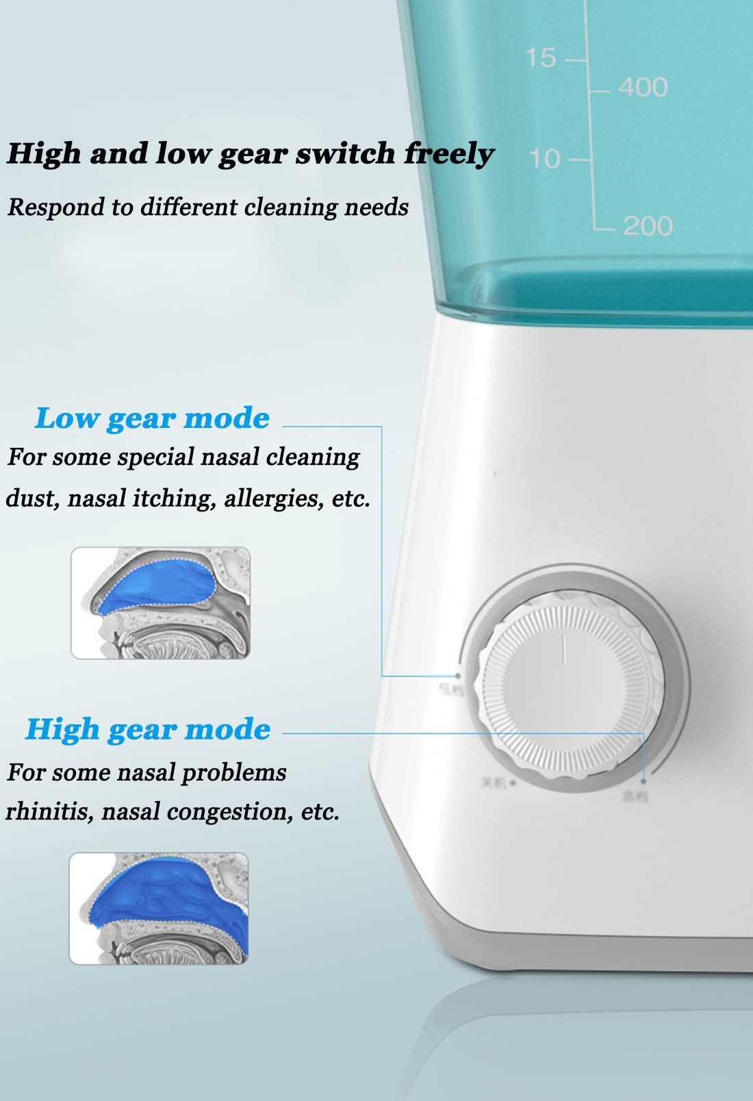 Sistema di irrigazione nasale pulsante del seno nasale Pulitore elettrico Neti Pot Macchina per il risciacquo nasale per seno, naso chiuso e sollievo dalle allergie, kit di risciacquo nasale per
