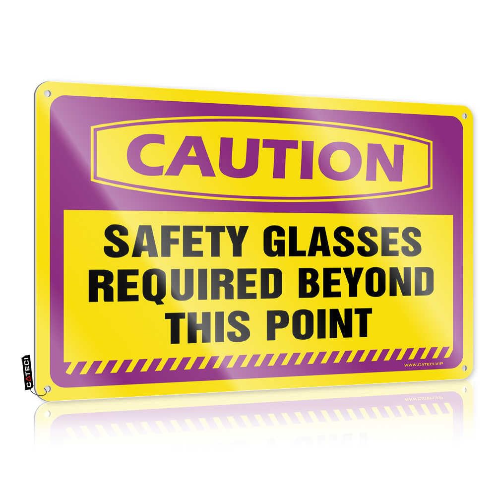 Fzfn Colour Caution Safety Glasses Required Beyond This Point Scandinavian Necessities - Decor Haves Hanging Wall Decor(20X30cm)