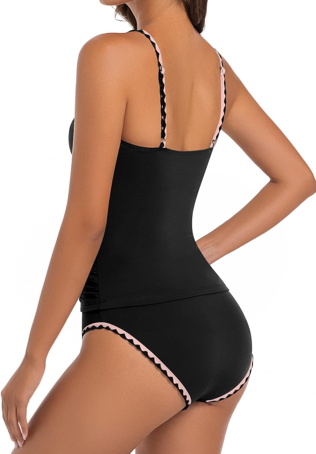 Women's Tankini Swimsuit Tummy Control Bathing Suits Two Piece Slimming Swim Suit High Waisted Shell Stitch Swimwear - Image 5