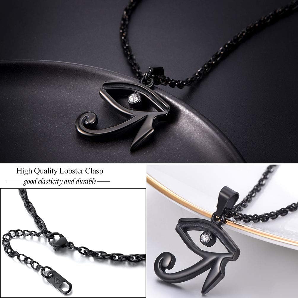 PROSTEEL Egyptian Jewelry Eye Protection Necklace for Men, Stainless Steel Ankh Cross Necklace, Ancient Symbol of Amulet, Come with Box - Image 4
