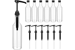 12 Pack Clear Beverage Pump Bottles with Syrup Dispenser 25oz