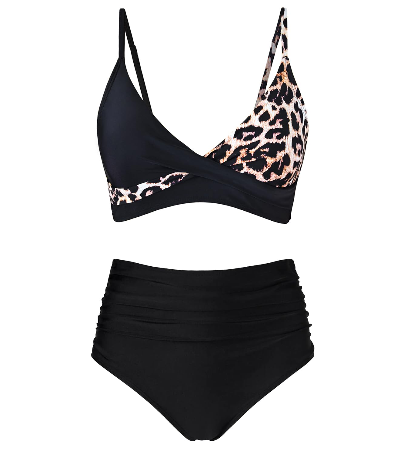 Amy Babe Women's High Waisted Bikini Sets Tummy Control Two Piece Swimsuit