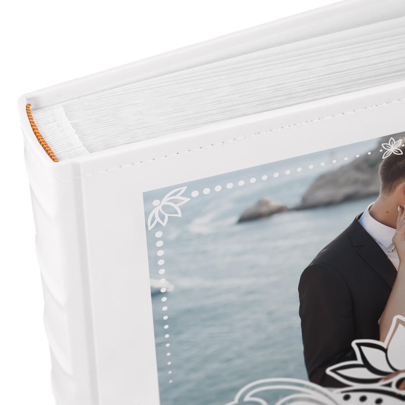 Maverton Album Photo Personnalisable à Pochettes - Cadeau Mariage Unique - Photo Album 33x33x6 cm pour 500 Photos avec Couverture Imprimée - Cadeau Personnalisé Pour Jeunes Mariés - couple mariage