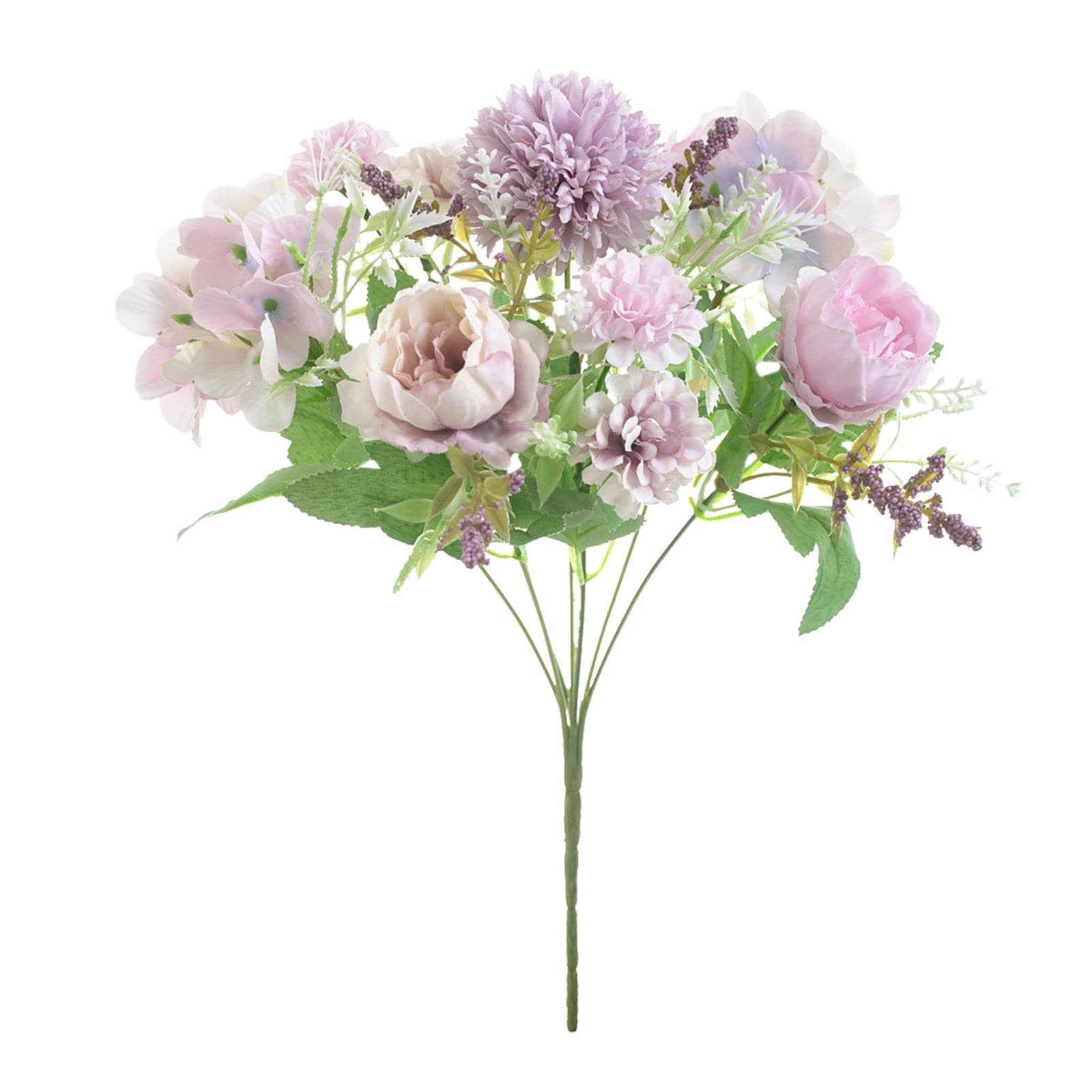 Hydrangea Artificial Flowers in Vase, Silk Fake White Flowers,Faux Flowers in Vase,Faux Hydrangea Flowers for Living Room Party Office Table Centerpiece Wedding Home Decoration