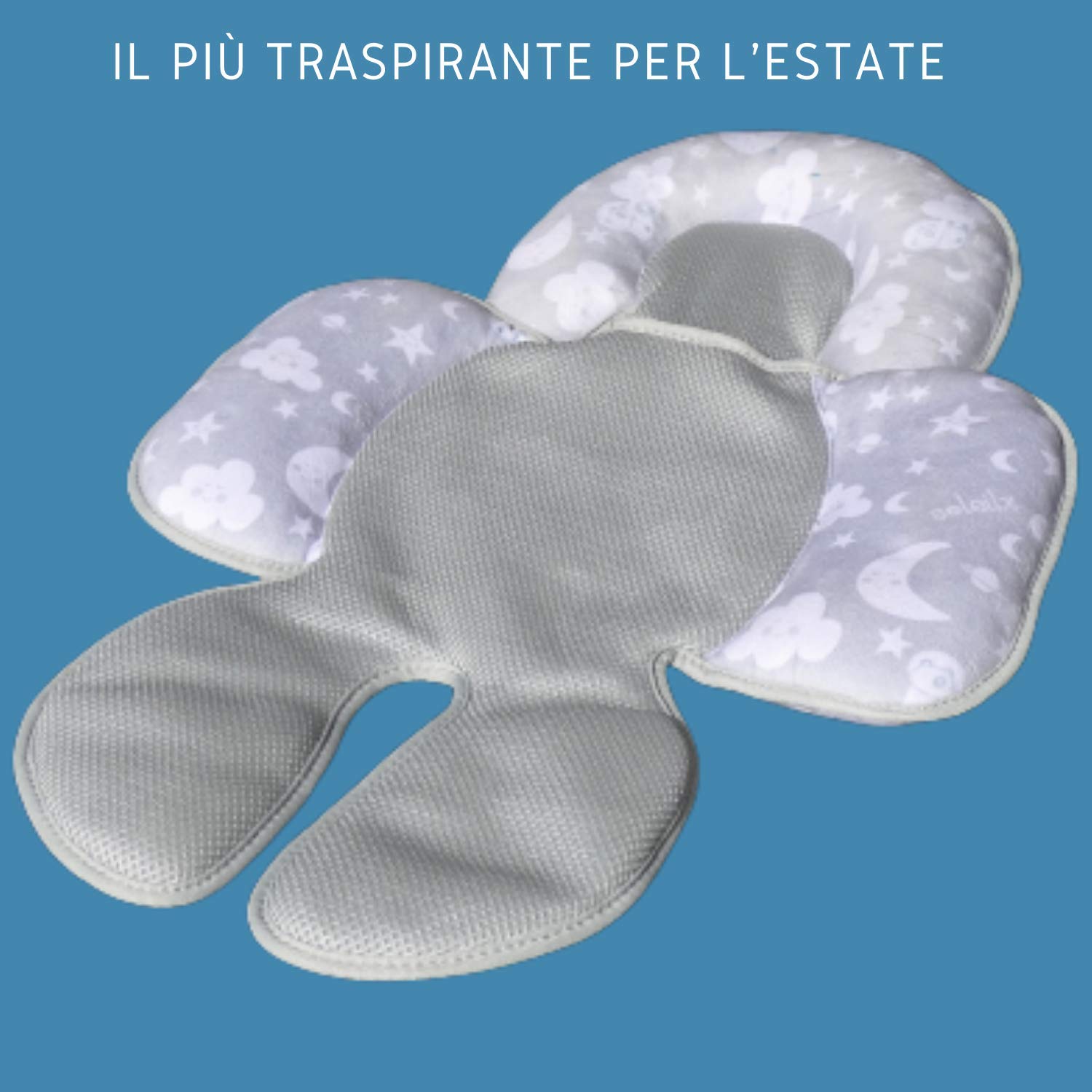 Universal-Sitzverkleinerer für Kinderwagen, exklusive Textur, mit Panda, ideal als Sitzverkleinerer für Babys, Kinderwagen, Autositz, atmungsaktiv, schweißfest, Sommer und Winter