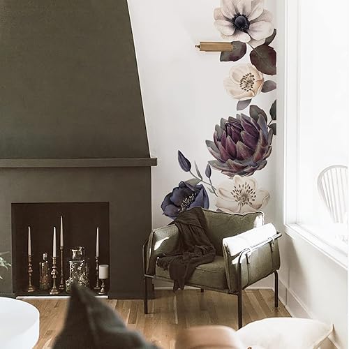 Miniatura 3 de Neukids Fabric Vintage Floral Wall Decal Eden Garden Plants Wall Sticker Flower Wallpaper Bedroom Living Room Wall Sticker Nursery Sofa Background