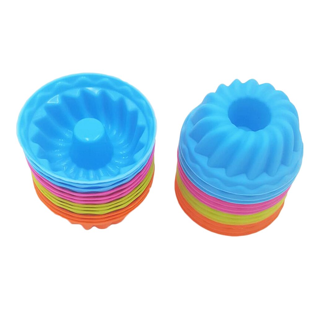 Juego de 10 moldes reutilizables para pasteles, fondant, magdalenas, magdalenas, herramienta para hornear, sin BPA, apilable