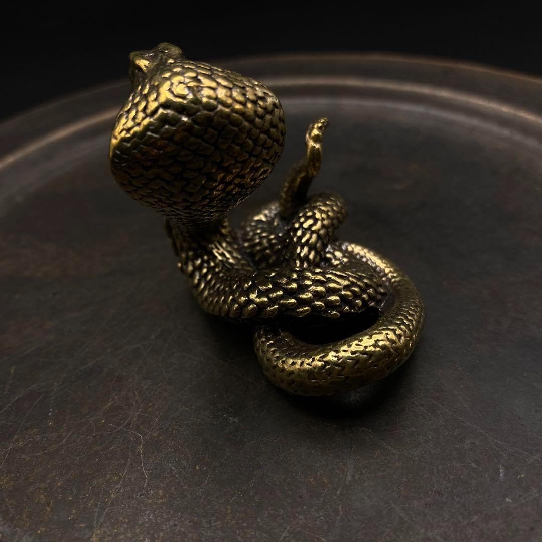 高さ22cm 真鍮製コブラ オブジェ ヴィンテージ 開運 縁起物 置物