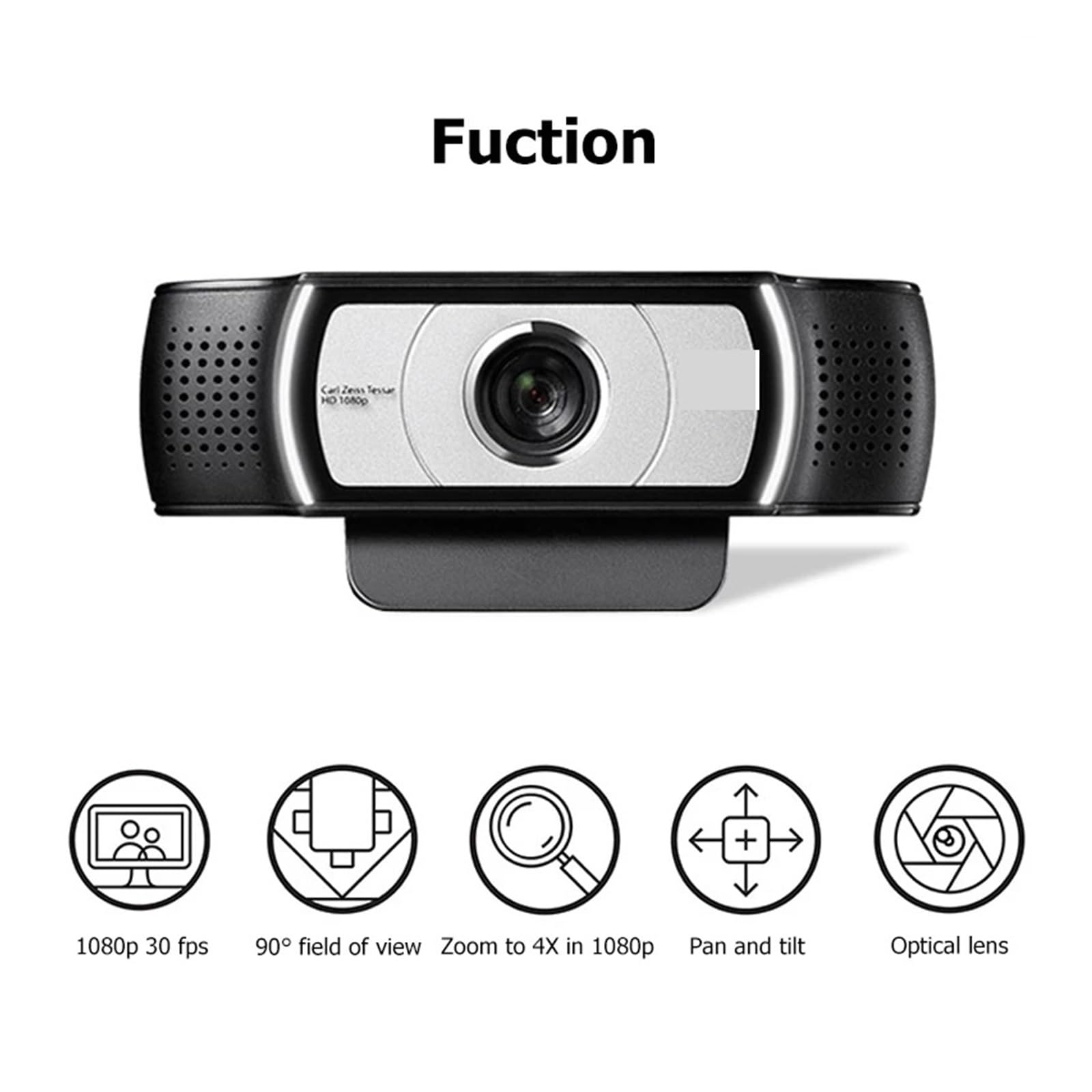Webcam Webcam HD 1080P for computer Obiettivo Zeiss Videocamera USB Zoom digitale a 4 tempi Aggiornamento for conferenze, streaming live, registrazione(1)