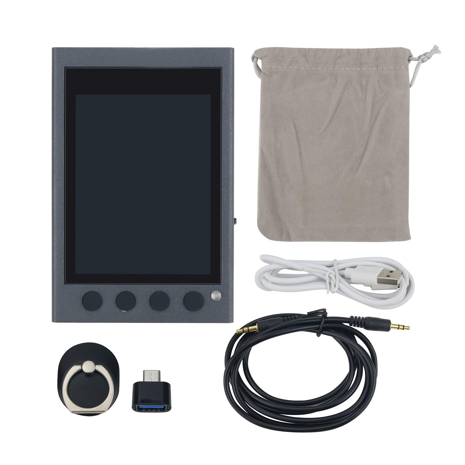 HAMCUBE PRO Morse Code Trainer with 2.8 inch screen, showing power on instructions.