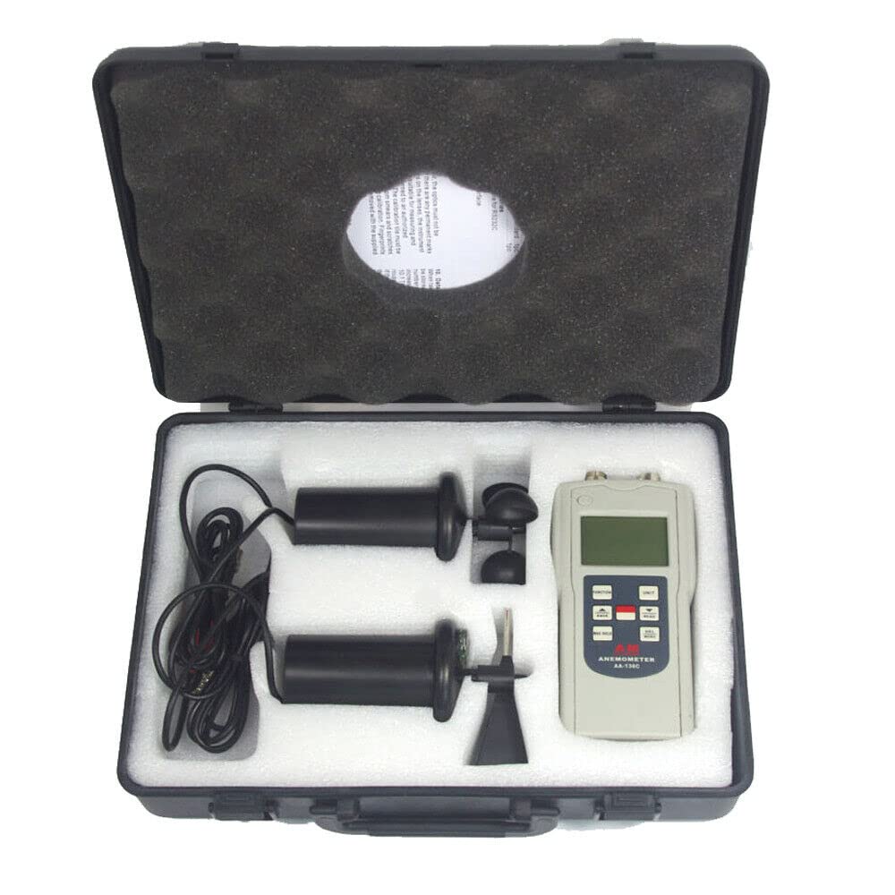 Air Flow Meter Anemometer Air Velocity Temp Tester Wind Speed Detector with Data Hold for Boiler Refrigeration Industry Ventilation Duct Environment Monitor Navigation Measurement