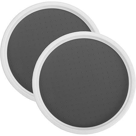 Lawei 2 Pack Pantry Cabinet Lazy Susan Turntable - 10 Inch Non-slip Lining Kitchen Storage Turntable for Cabinet, Pantry, Refrigerator, Countertop - Spinning Organizer for Spices, Condiments, Baking
